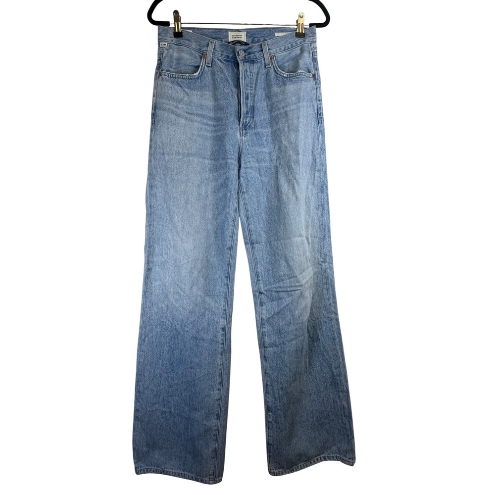 Citizens of Humanity Annina High Rise Wide Leg Jeans Light Wash Blue Size 27